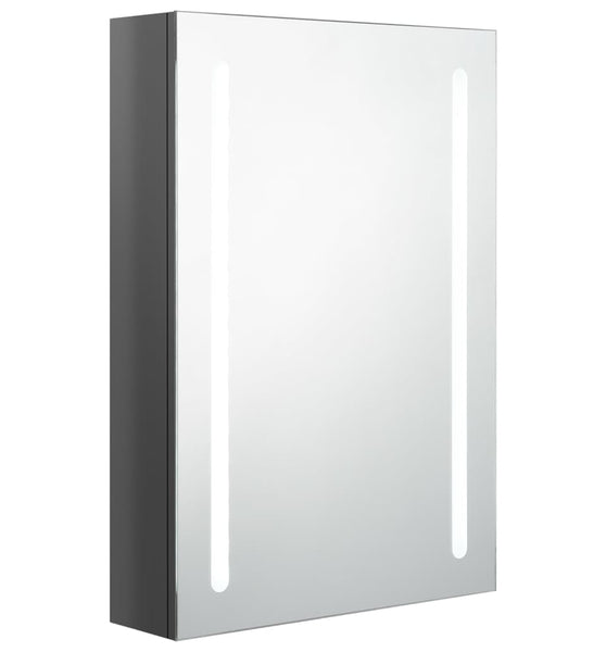 LED-Bad-Spiegelschrank Glänzendes Grau 50x13x70 cm