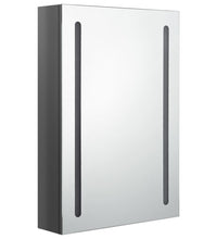 LED-Bad-Spiegelschrank Glänzendes Grau 50x13x70 cm