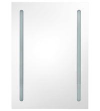 LED-Bad-Spiegelschrank Glänzendes Grau 50x13x70 cm