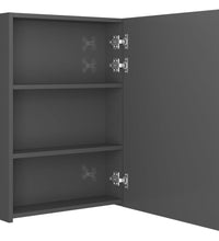 LED-Bad-Spiegelschrank Glänzendes Grau 50x13x70 cm
