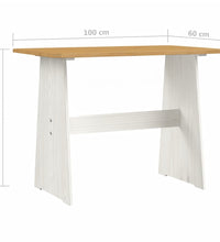 Esstisch mit Bank REINE Honigbraun und Weiß Massivholz Kiefer