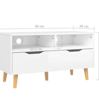 TV-Schrank Hochglanz-Weiß 90x40x48,5 cm Holzwerkstoff