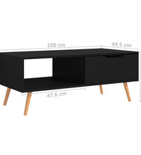 Couchtisch Schwarz 100x49,5x43 cm Holzwerkstoff