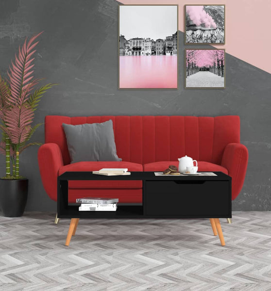 Couchtisch Schwarz 100x49,5x43 cm Holzwerkstoff