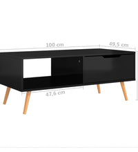 Couchtisch Hochglanz-Schwarz 100x49,5x43 cm Holzwerkstoff