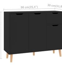 Sideboard Schwarz 90x30x72 cm Holzwerkstoff