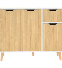 Sideboard Weiß und Sonoma-Eiche 90x30x72 cm Holzwerkstoff