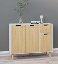 Sideboard Weiß und Sonoma-Eiche 90x30x72 cm Holzwerkstoff