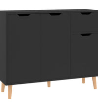 Sideboard Hochglanz-Schwarz 90x30x72 cm Holzwerkstoff