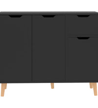 Sideboard Hochglanz-Schwarz 90x30x72 cm Holzwerkstoff