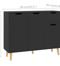 Sideboard Hochglanz-Schwarz 90x30x72 cm Holzwerkstoff