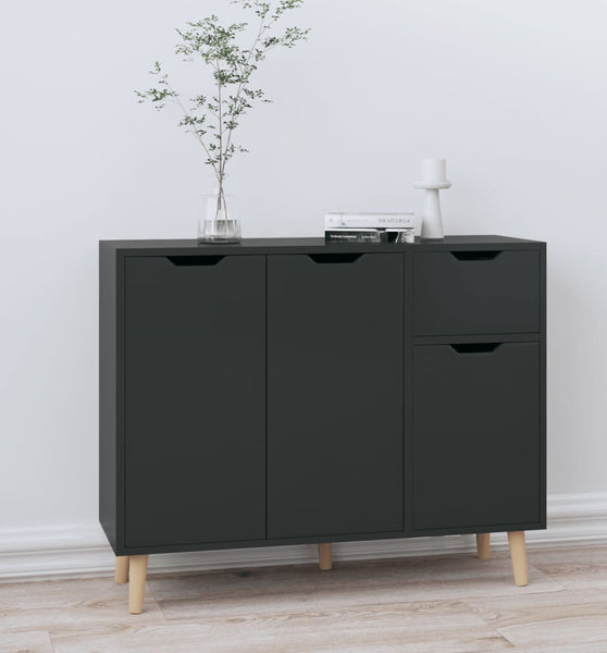 Sideboard Hochglanz-Schwarz 90x30x72 cm Holzwerkstoff