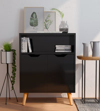 Sideboard Hochglanz-Schwarz 60x30x72 cm Holzwerkstoff