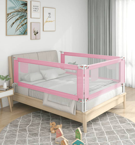 Kleinkind-Bettschutzgitter Rosa 100x25 cm Stoff