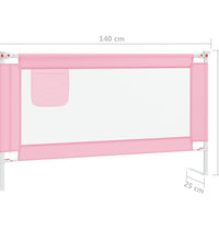 Kleinkind-Bettschutzgitter Rosa 140x25 cm Stoff