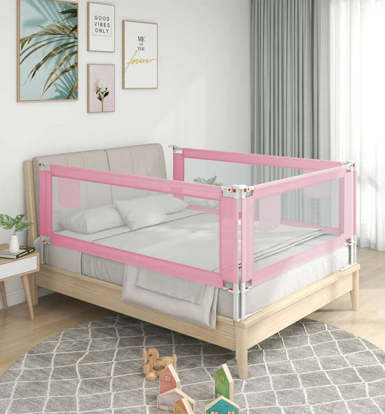 Kleinkind-Bettschutzgitter Rosa 190x25 cm Stoff