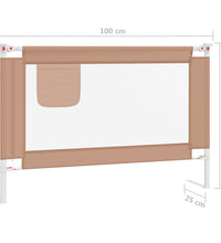 Kleinkind-Bettschutzgitter Taupe 100x25 cm Stoff