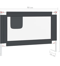 Kleinkind-Bettschutzgitter Dunkelgrau 90x25 cm Stoff