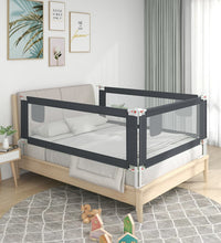 Kleinkind-Bettschutzgitter Dunkelgrau 100x25 cm Stoff