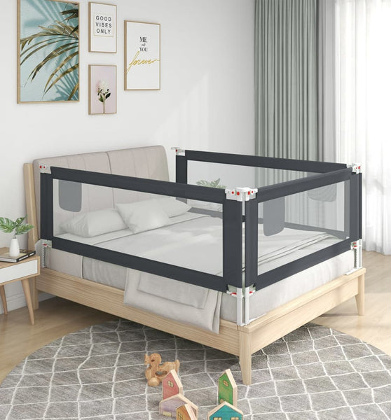 Kleinkind-Bettschutzgitter Dunkelgrau 100x25 cm Stoff