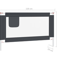 Kleinkind-Bettschutzgitter Dunkelgrau 120x25 cm Stoff