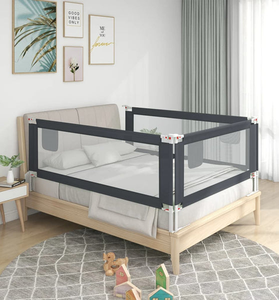 Kleinkind-Bettschutzgitter Dunkelgrau 120x25 cm Stoff