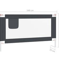 Kleinkind-Bettschutzgitter Dunkelgrau 140x25 cm Stoff