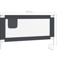 Kleinkind-Bettschutzgitter Dunkelgrau 150x25 cm Stoff