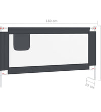 Kleinkind-Bettschutzgitter Dunkelgrau 160x25 cm Stoff
