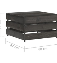 9-tlg. Garten-Lounge-Set mit Kissen Grau Imprägniertes Holz