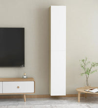 TV-Schränke 2 Stk. Weiß Sonoma-Eiche 30,5x30x90cm Holzwerkstoff