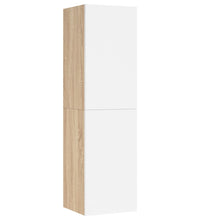 TV-Schrank Weiß und Sonoma-Eiche 30,5x30x110 cm Holzwerkstoff