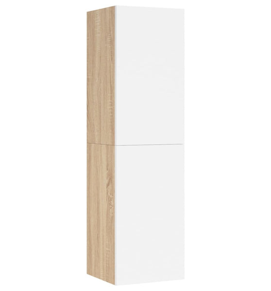 TV-Schrank Weiß und Sonoma-Eiche 30,5x30x110 cm Holzwerkstoff