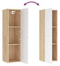 TV-Schrank Weiß und Sonoma-Eiche 30,5x30x110 cm Holzwerkstoff