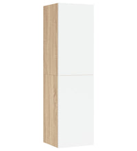 TV-Schränke 2Stk. Weiß Sonoma-Eiche 30,5x30x110cm Holzwerkstoff