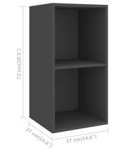 TV-Wandschrank Grau 37x37x72 cm Holzwerkstoff