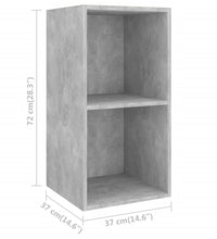 TV-Wandschrank Betongrau 37x37x72 cm Holzwerkstoff