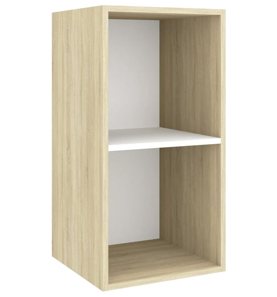 TV-Wandschrank Sonoma-Eiche und Weiß 37x37x72 cm Holzwerkstoff