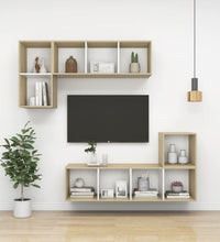TV-Wandschrank Sonoma-Eiche und Weiß 37x37x72 cm Holzwerkstoff