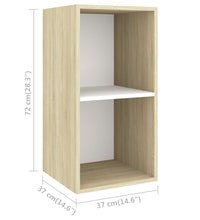 TV-Wandschrank Sonoma-Eiche und Weiß 37x37x72 cm Holzwerkstoff