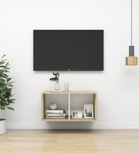 TV-Wandschrank Sonoma-Eiche und Weiß 37x37x72 cm Holzwerkstoff