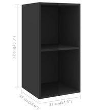 TV-Wandschrank Hochglanz-Schwarz 37x37x72 cm Holzwerkstoff