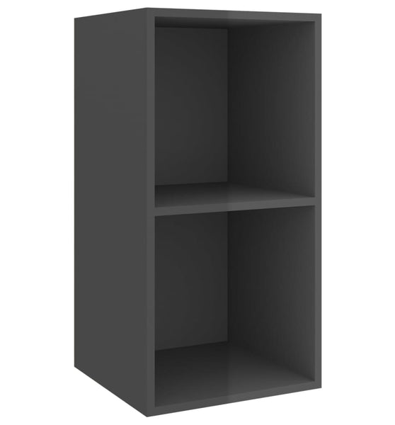 TV-Wandschrank Hochglanz-Grau 37x37x72 cm Holzwerkstoff