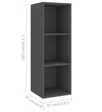 TV-Wandschrank Grau 37x37x107 cm Holzwerkstoff