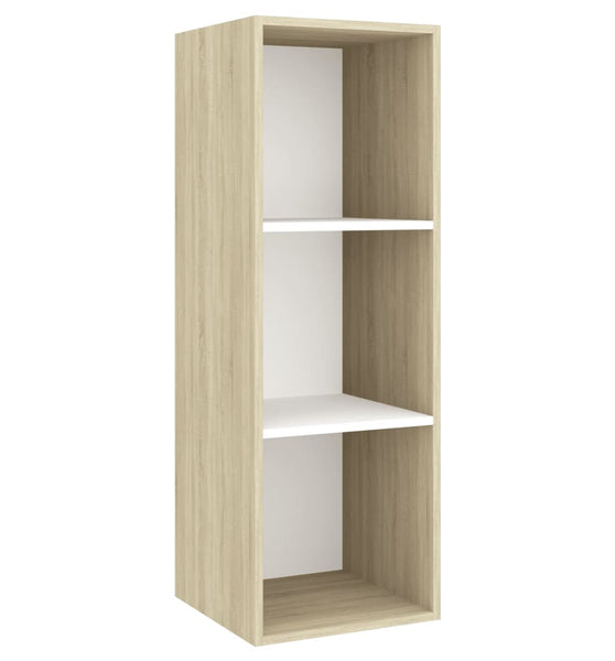 TV-Wandschrank Sonoma-Eiche und Weiß 37x37x107 cm Holzwerkstoff