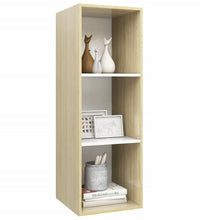 TV-Wandschrank Sonoma-Eiche und Weiß 37x37x107 cm Holzwerkstoff