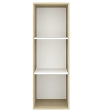 TV-Wandschrank Sonoma-Eiche und Weiß 37x37x107 cm Holzwerkstoff