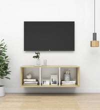 TV-Wandschrank Sonoma-Eiche und Weiß 37x37x107 cm Holzwerkstoff