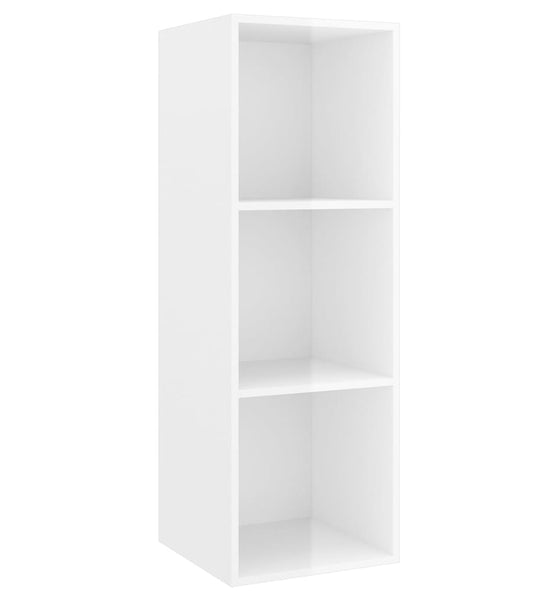 TV-Wandschrank Hochglanz-Weiß 37x37x107 cm Holzwerkstoff