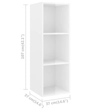 TV-Wandschrank Hochglanz-Weiß 37x37x107 cm Holzwerkstoff